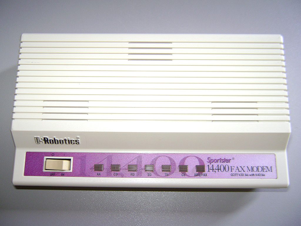 Modelo de fax modem antigo
